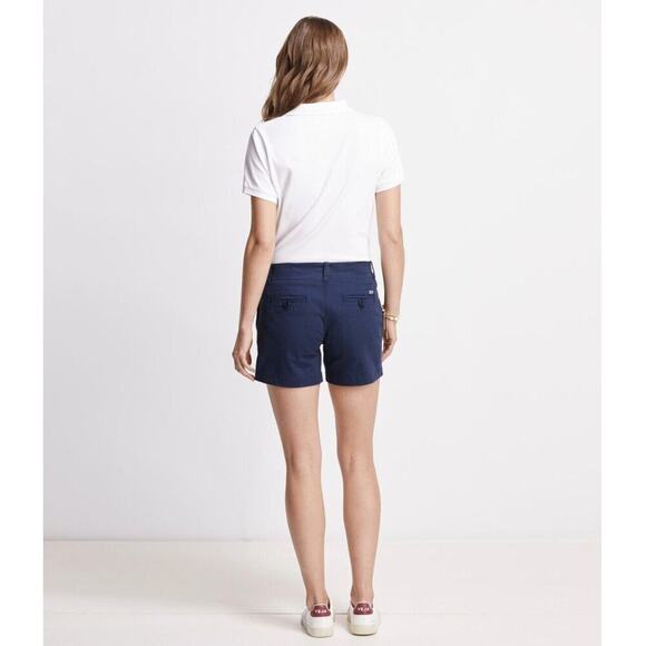 VINEYARD VINES 5" Every Day Shorts Women 24 Navy Blue Flat Front Khaki NWT - Picture 4 of 8